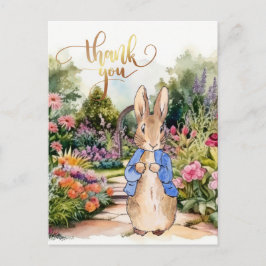 Peter der Rabbit in seinem Garten Danke Postkarte