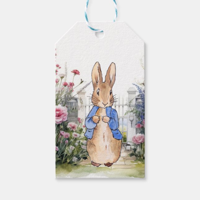Peter der Rabbit in seinem Garten Nr. 2 Geschenkanhänger (Vorderseite)