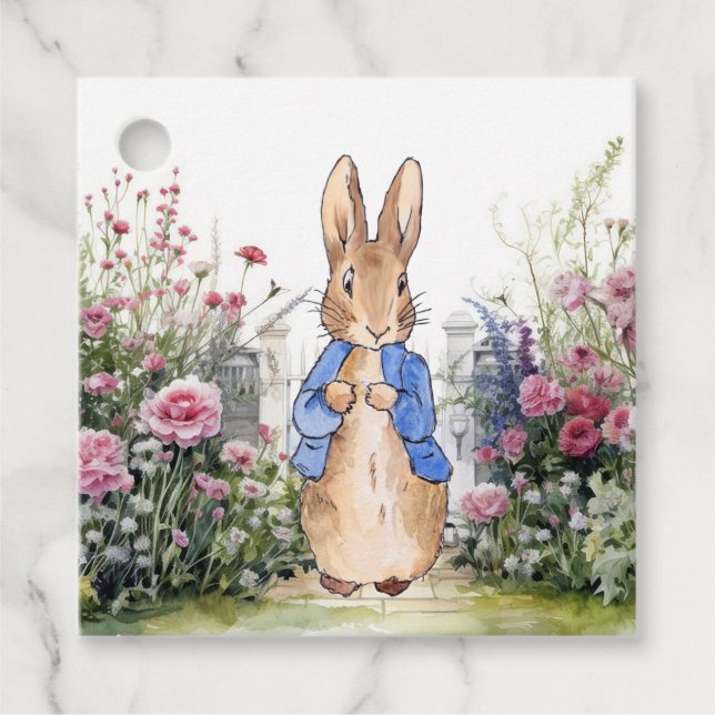 Peter der Rabbit in seinem Garten Nr. 2 Geschenkanhänger (Vorderseite)