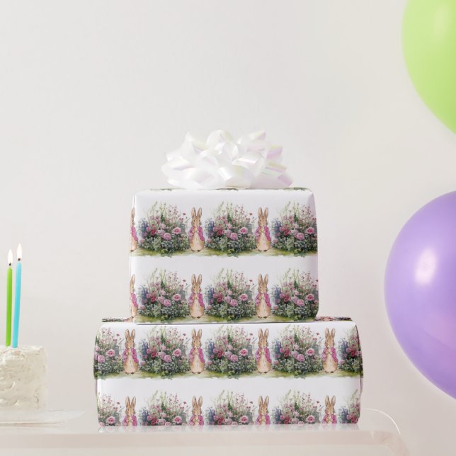 Peter der Rabbit Pink Jacket in seinem Garten Geschenkpapier (Partygeschenke)