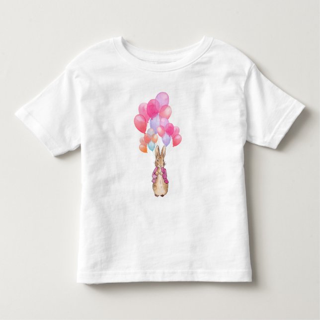 Peter der Rabbit Pink Jacket und Balloons Kleinkind T-shirt (Vorderseite)