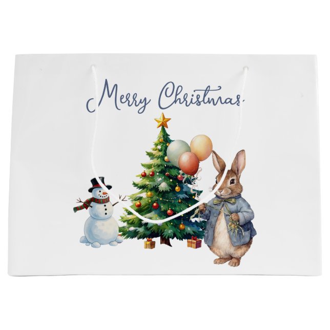 Peter der Rabbit Weihnachtsbaum Große Geschenktüte (Vorderseite)