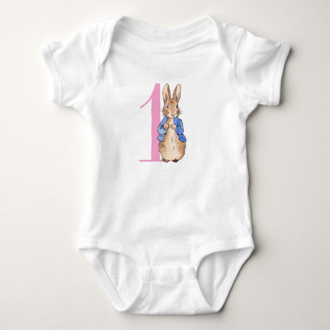 Peter der Rabbit zum ersten Geburtstag Baby Strampler (Vorderseite)
