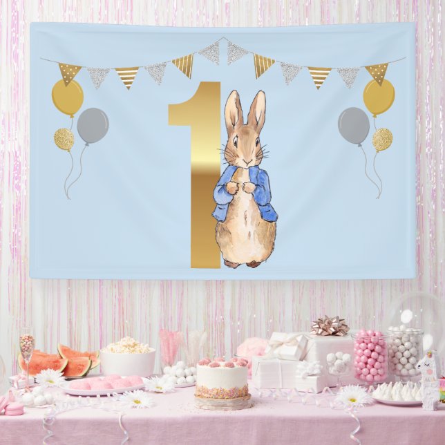 Peter der Rabbit zum ersten Geburtstag Banner (Party)