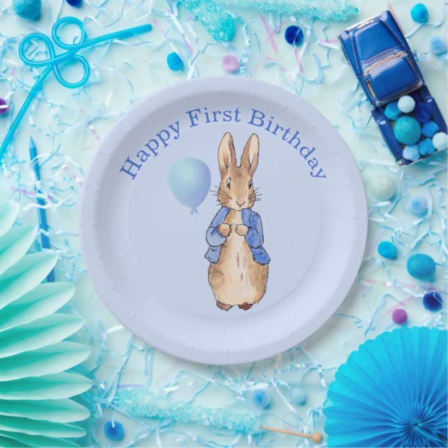 Peter der Rabbit zum ersten Geburtstag Pappteller (Party)