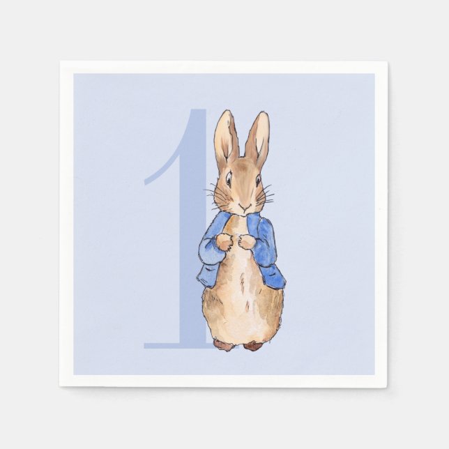 Peter der Rabbit zum ersten Geburtstag Serviette (Vorderseite)