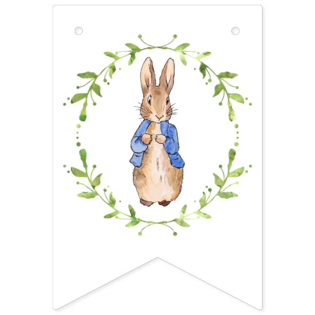 Peter des Kaninchens mit grünem Flügeldraath Wimpelkette (Erste Fahne)