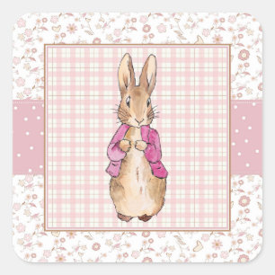 Peter die Rabbit Pink Jacke Quadratischer Aufkleber