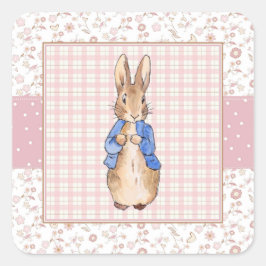 Peter die Rabbit Pink Jacke Quadratischer Aufkleber
