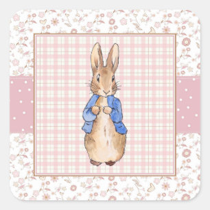 Peter die Rabbit Pink Jacke Quadratischer Aufkleber