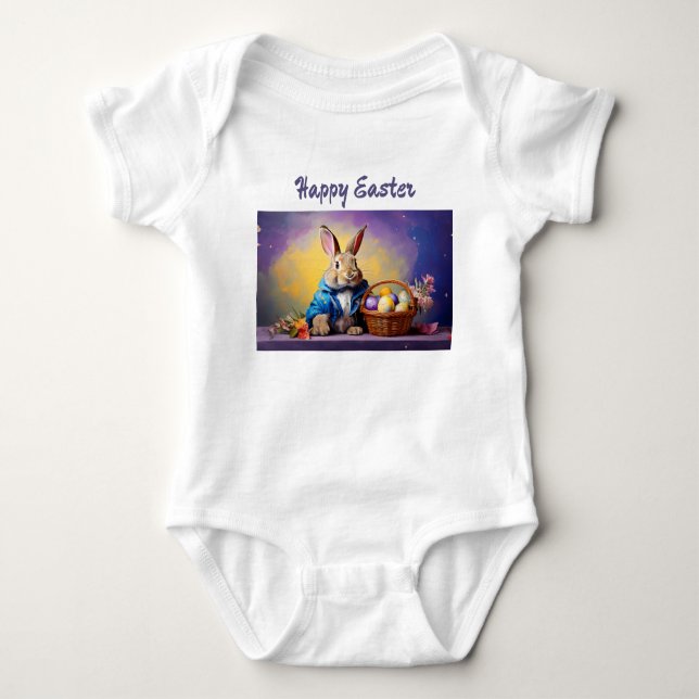 Peter Easter Bunny mit Ostereiern Baby Strampler (Vorderseite)