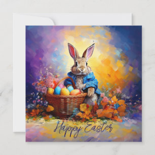 Peter Easter Bunny mit Ostereiern Feiertagskarte