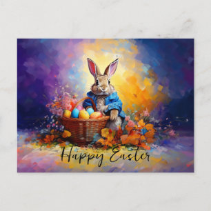 Peter Easter Bunny mit Ostereiern Feiertagspostkarte