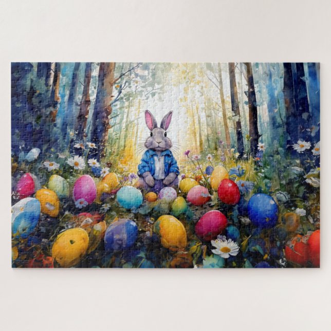 Peter Easter Bunny mit Ostereiern Puzzle (Horizontal)