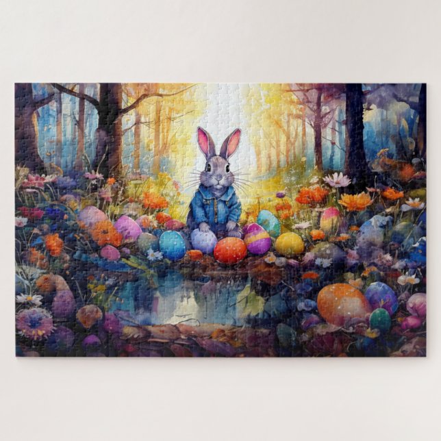 Peter Easter Bunny mit Ostereiern Puzzle (Horizontal)