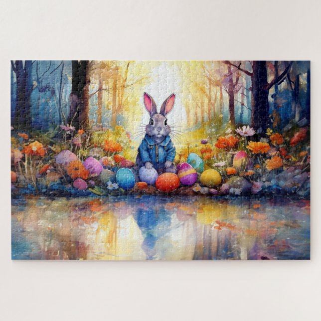 Peter Easter Bunny mit Ostereiern Puzzle (Horizontal)