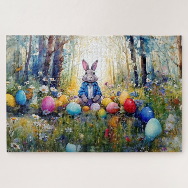 Peter Easter Bunny mit Ostereiern Puzzle (Horizontal)