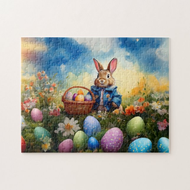 Peter Easter Bunny mit Ostereiern Puzzle (Horizontal)