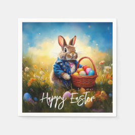 Peter Easter Bunny mit Ostereiern Serviette