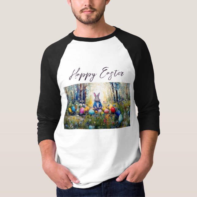 Peter Easter Bunny mit Ostereiern T-Shirt (Vorderseite)