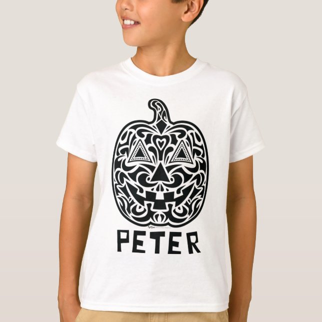 Peter Halloween Sugar Skull Design T-Shirt (Vorderseite)