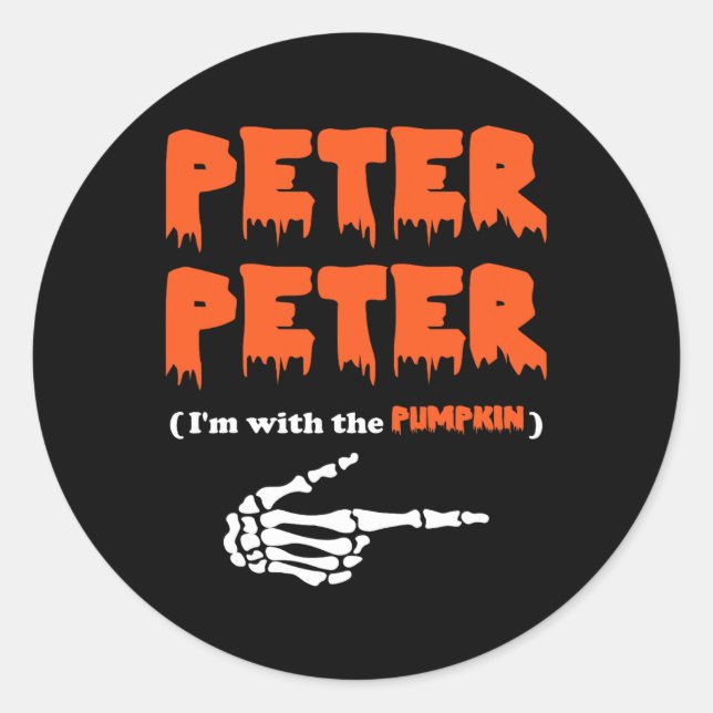 Peter i'm mit dem Kürbis Runder Aufkleber (Vorderseite)