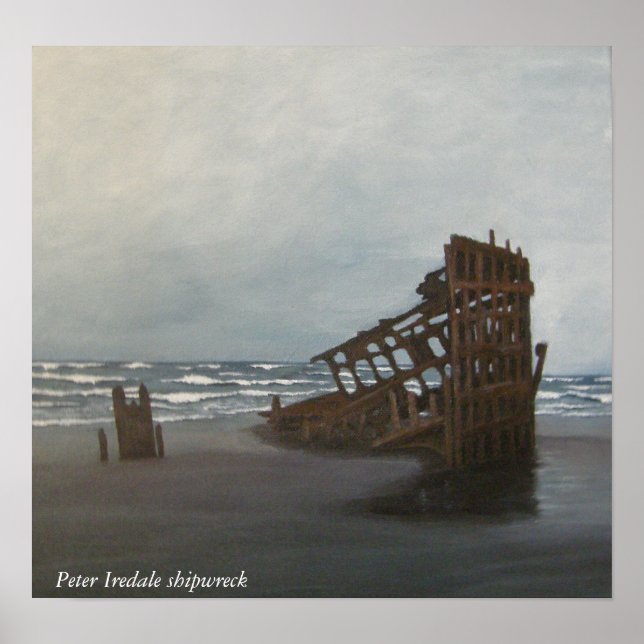 Peter Iredale Schiffswrack print Poster (Vorne)