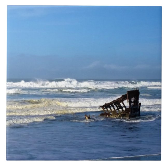 Peter Iredale Shipwreck, Oregon Coast Fliese (Vorderseite)