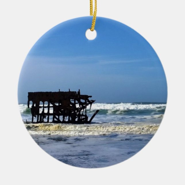 Peter Iredale Shipwreck, Oregon Coast Keramik Ornament (Vorne)