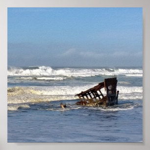 Peter Iredale Shipwreck, Oregon Coast Poster