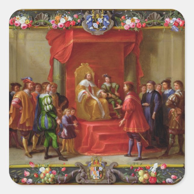 Peter IV, König von Aragon Quadratischer Aufkleber (Vorderseite)