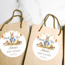 Peter Kaninchen Fall Baby Dusche danke Runder Aufkleber