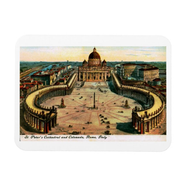 Peter-Kathedrale, Rom, Italien Vintager Stil Magnet (Horizontal)