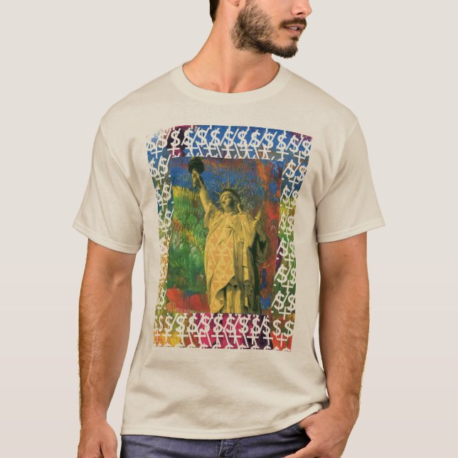 Peter Max Design Statue of Liberty T - Shirt (Vorderseite)