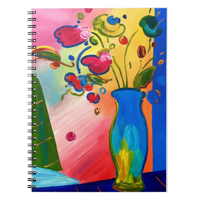 Peter Max inspiriert Blume-Notebook Notizblock (Vorderseite)