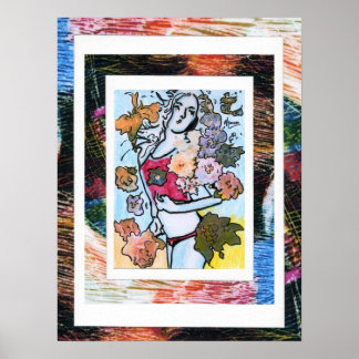 Peter-Max-Stil Original-Acrylgemälde mit Signatur Poster