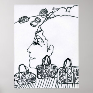 Peter Max Stil Original signiert zeichnen Poster