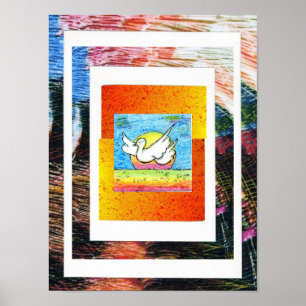 Peter Max Stil Original signierte Acrylmalerei Poster