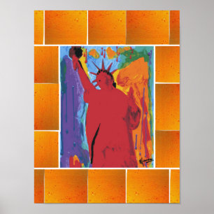 Peter Max Stil Original signierte Acrylmalerei Poster