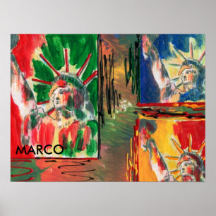 Peter Max Stil Original signierte Acrylmalerei Poster