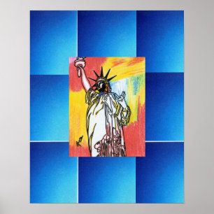 Peter Max Stil Original signierte Acrylmalerei Poster