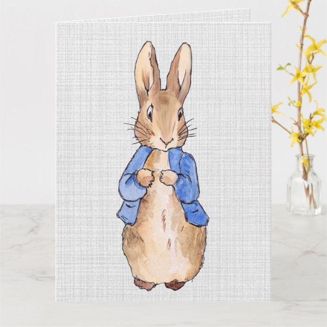 Peter mit grauem Linenhintergrund Karte (Gelbe Blume)