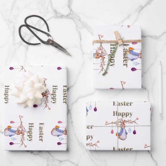 Peter mit Ostereiern Happy Oaster Geschenkpapier Set (Vorderseite)