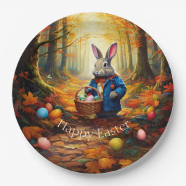 Peter Oaster Bunny mit Ostereier-Körbchen Pappteller