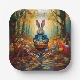 Peter Oaster Bunny mit Ostereier-Körbchen Pappteller