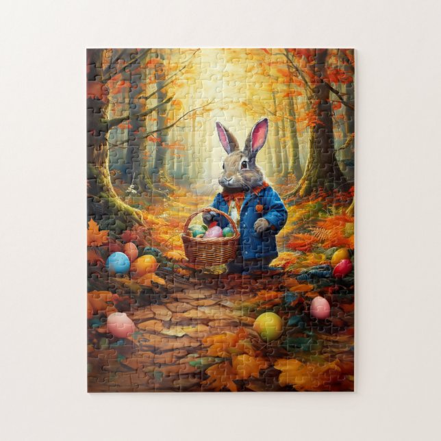 Peter Oaster Bunny mit Ostereier-Körbchen Puzzle (Vertikal)