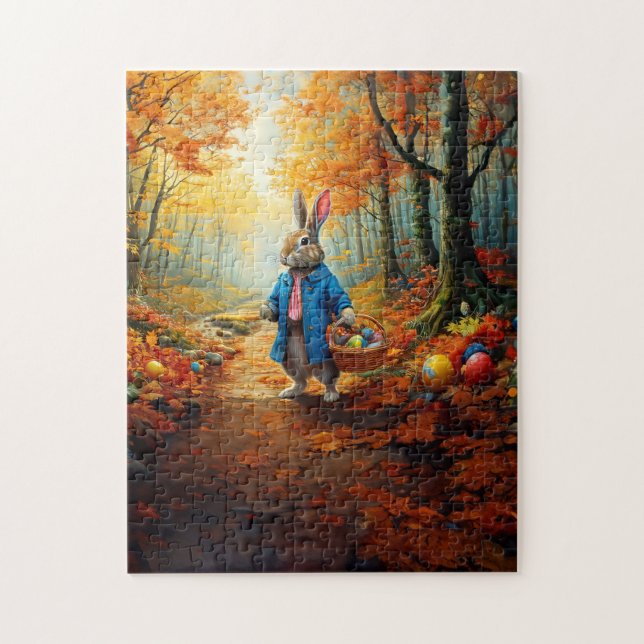 Peter Oaster Bunny mit Ostereier-Körbchen Puzzle (Vertikal)