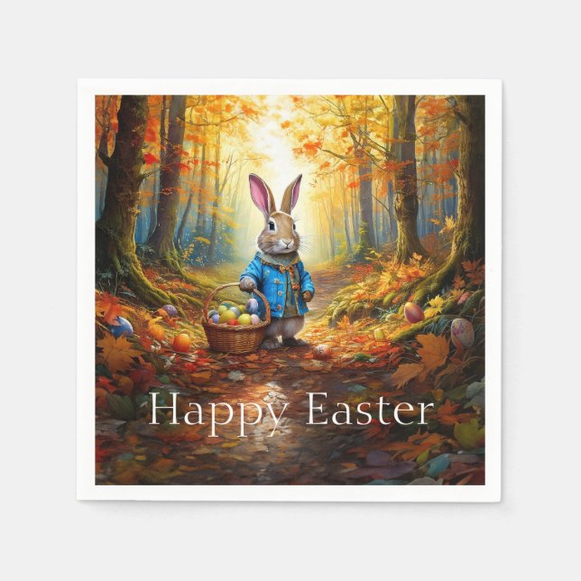 Peter Oaster Bunny mit Ostereier-Körbchen Serviette (Vorderseite)