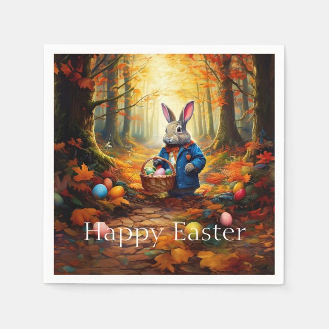 Peter Osterhase mit Ostereier Basket Napkin Serviette (Vorderseite)