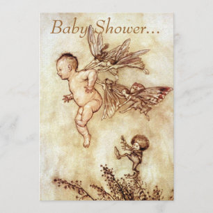 Peter Pan As Flying Baby - Babydusche Einladung